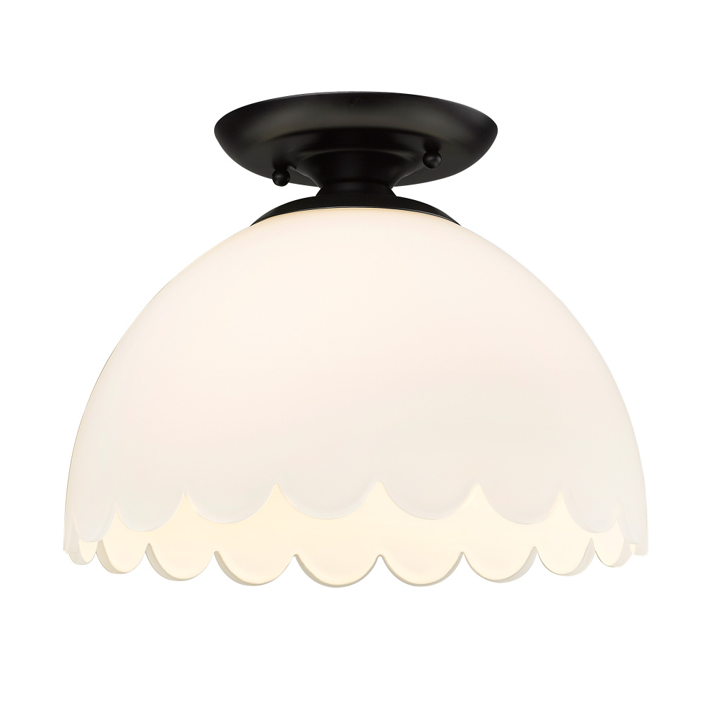 Golden Lighting Dorinda 1-light Semi-Flush Mount in Matte Black